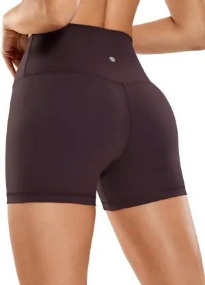 CRZ YOGA Women's Brushed Naked Feeling Biker Shorts 4''- High Waist Matte Workout Gym Running Spandex