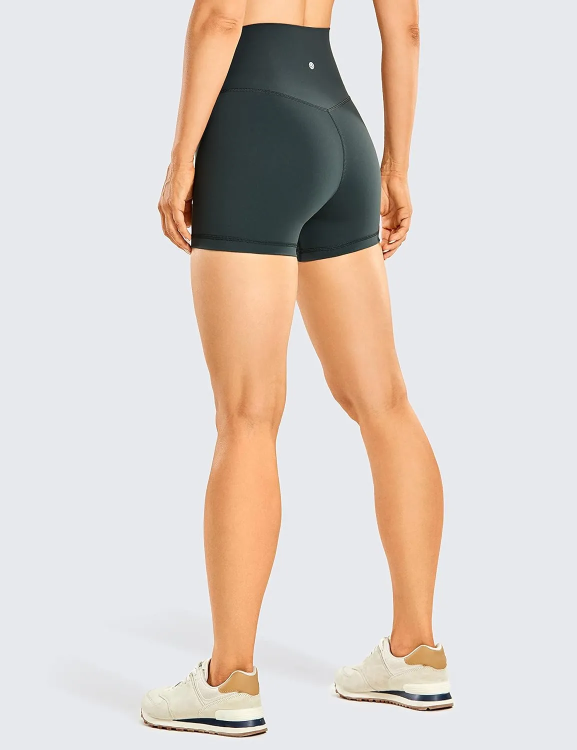 CRZ YOGA Women's Brushed Naked Feeling Biker Shorts 4''- High Waist Matte Workout Gym Running Spandex