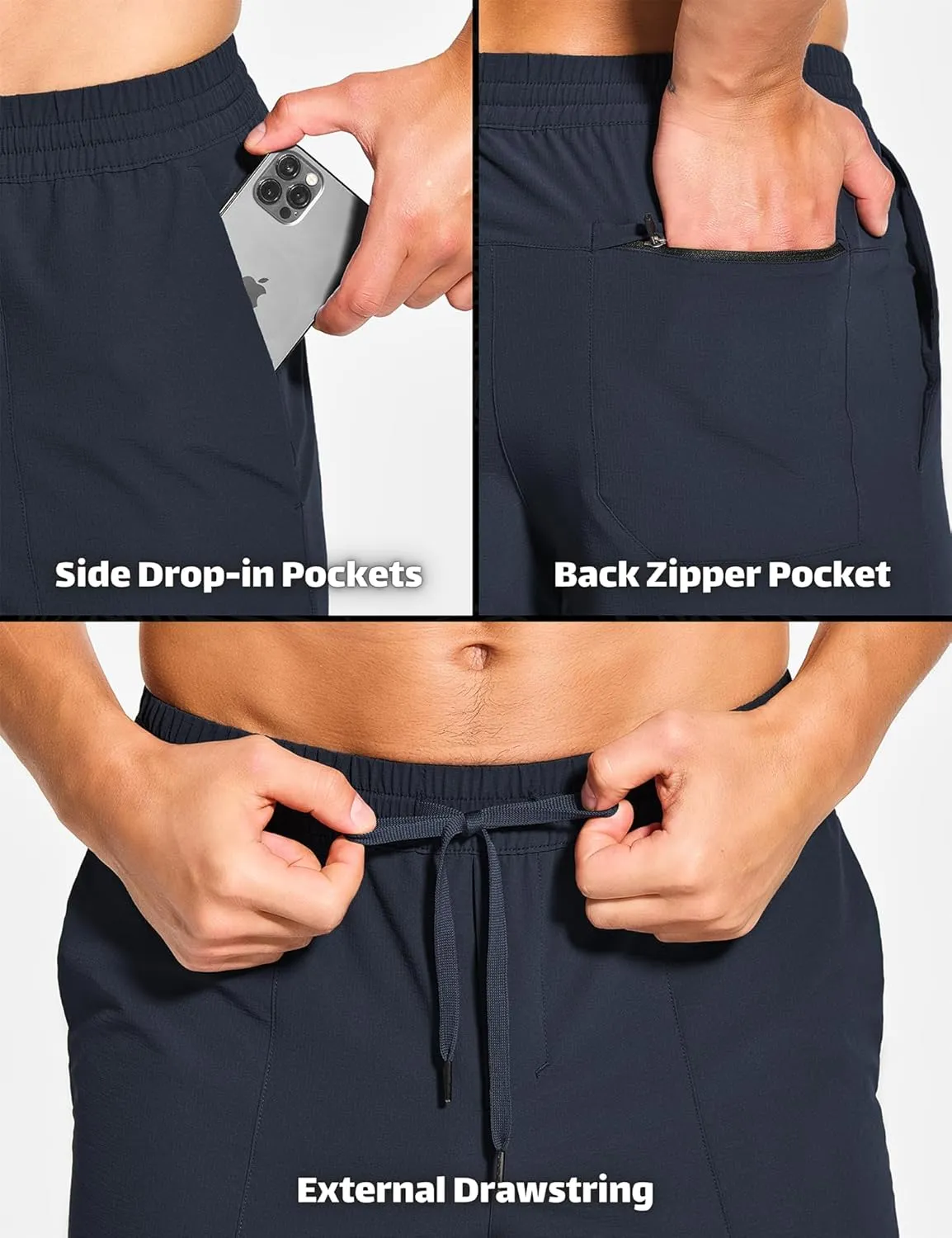 DEMOZU Men's 5 Inch Linerless Workout Casual Shorts Quick Dry Gym Running Athletic Shorts with Pockets