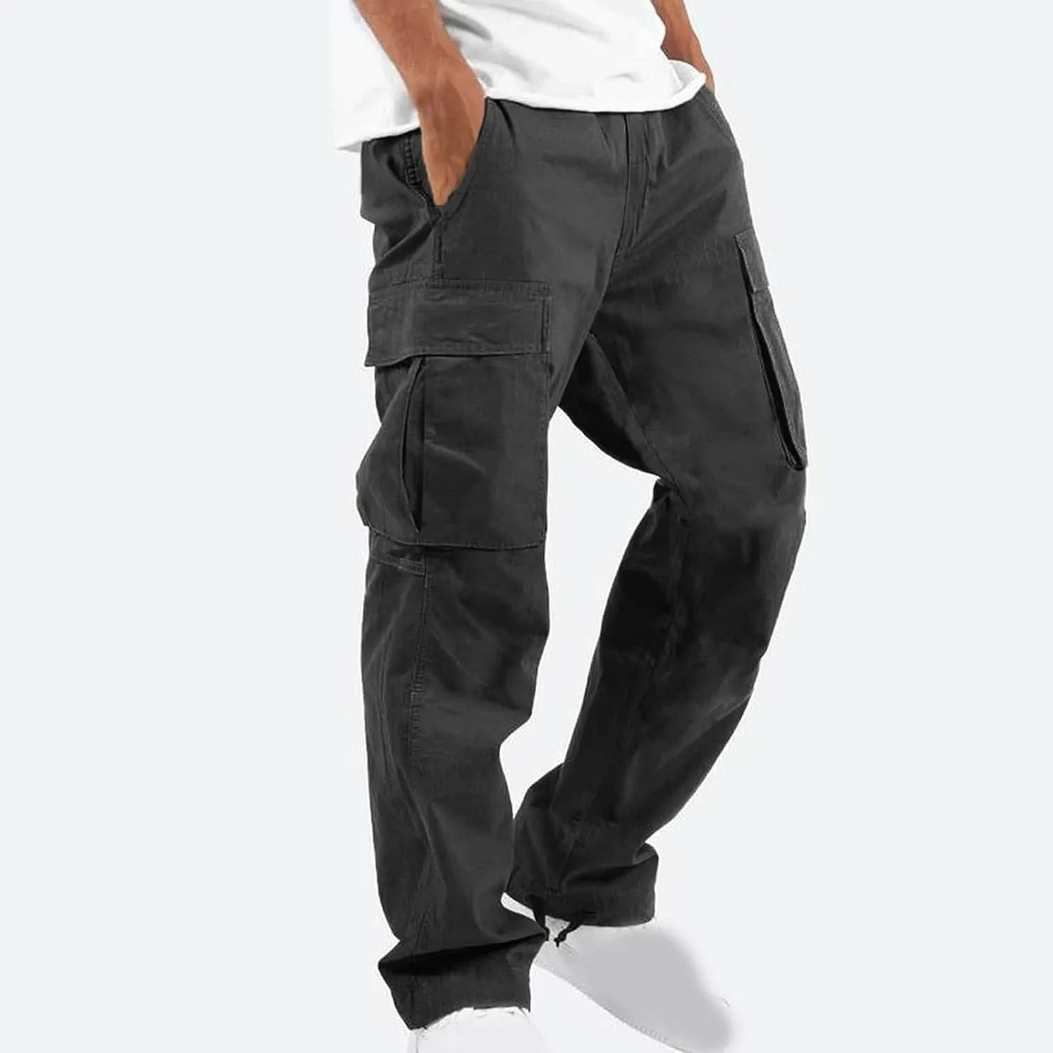 Dgoopd Cargo Pants for Men Stretch Hiking Pants Lightweight Tactical Pant Straight Leg Cargo Joggers Pants Outdoor Work Pants