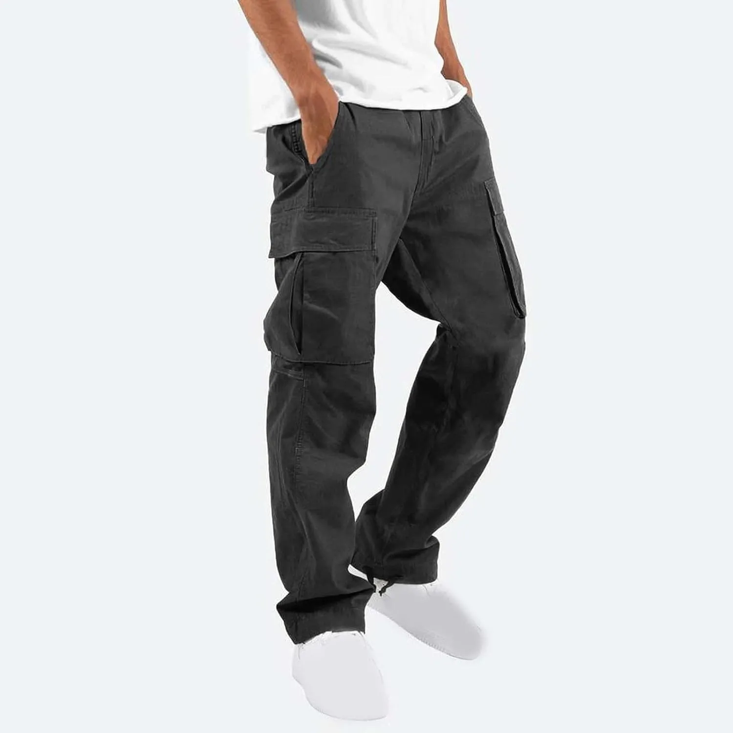 Dgoopd Cargo Pants for Men Stretch Hiking Pants Lightweight Tactical Pant Straight Leg Cargo Joggers Pants Outdoor Work Pants