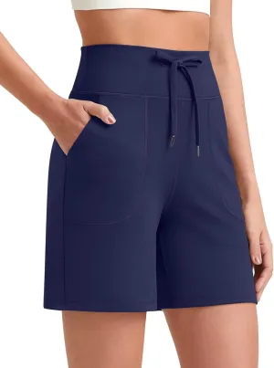 G4Free Women's Athletic Running Shorts High Waisted Bermuda Summer Casual Shorts for Golf Yoga with Pockets