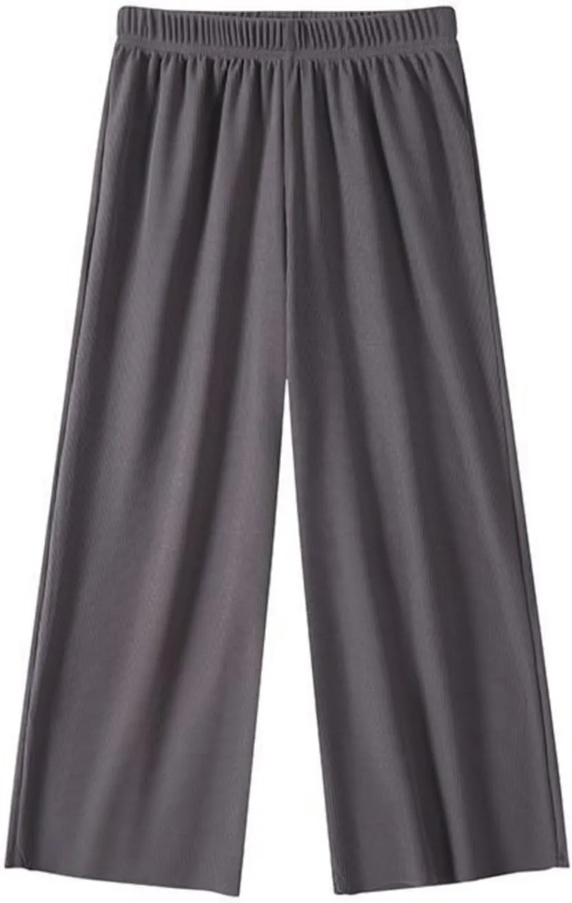 Girls Linen Wide Leg Pants Cute Loose Palazzo Harem Trouser with Pockets (5#12 Years) Green Cargo Pants