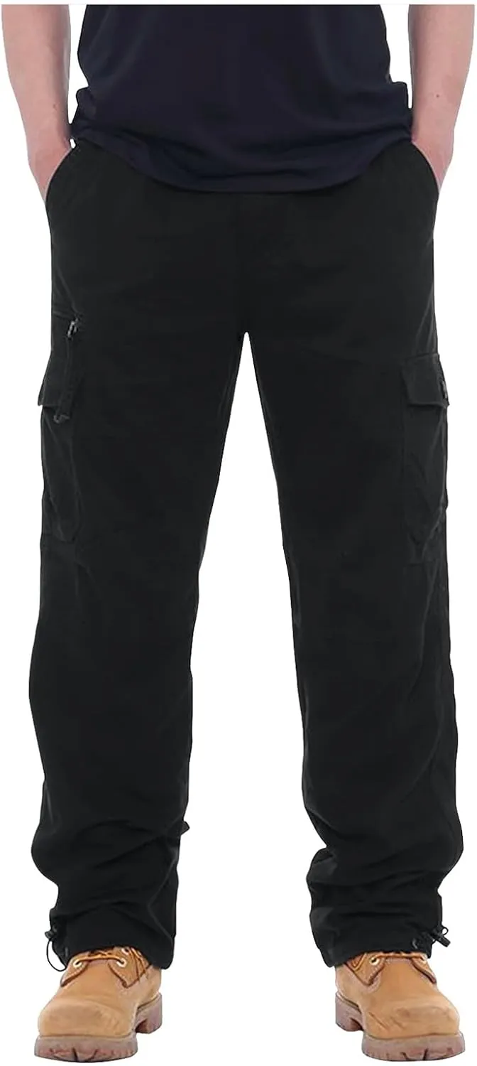 GOFULY Mens Cargo Pants Casual with Pockets Relaxed Fit Pants Ripstop Stretch Sweatpants Outdoor Baggy Pants Men Lightweight