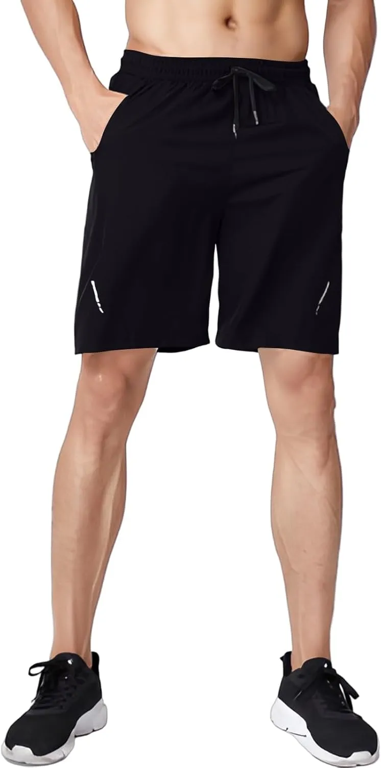 Gym Shorts Men Loose-Fit Quick Dry Lightweight Running Workout Athletic Casual Shorts with Pockets