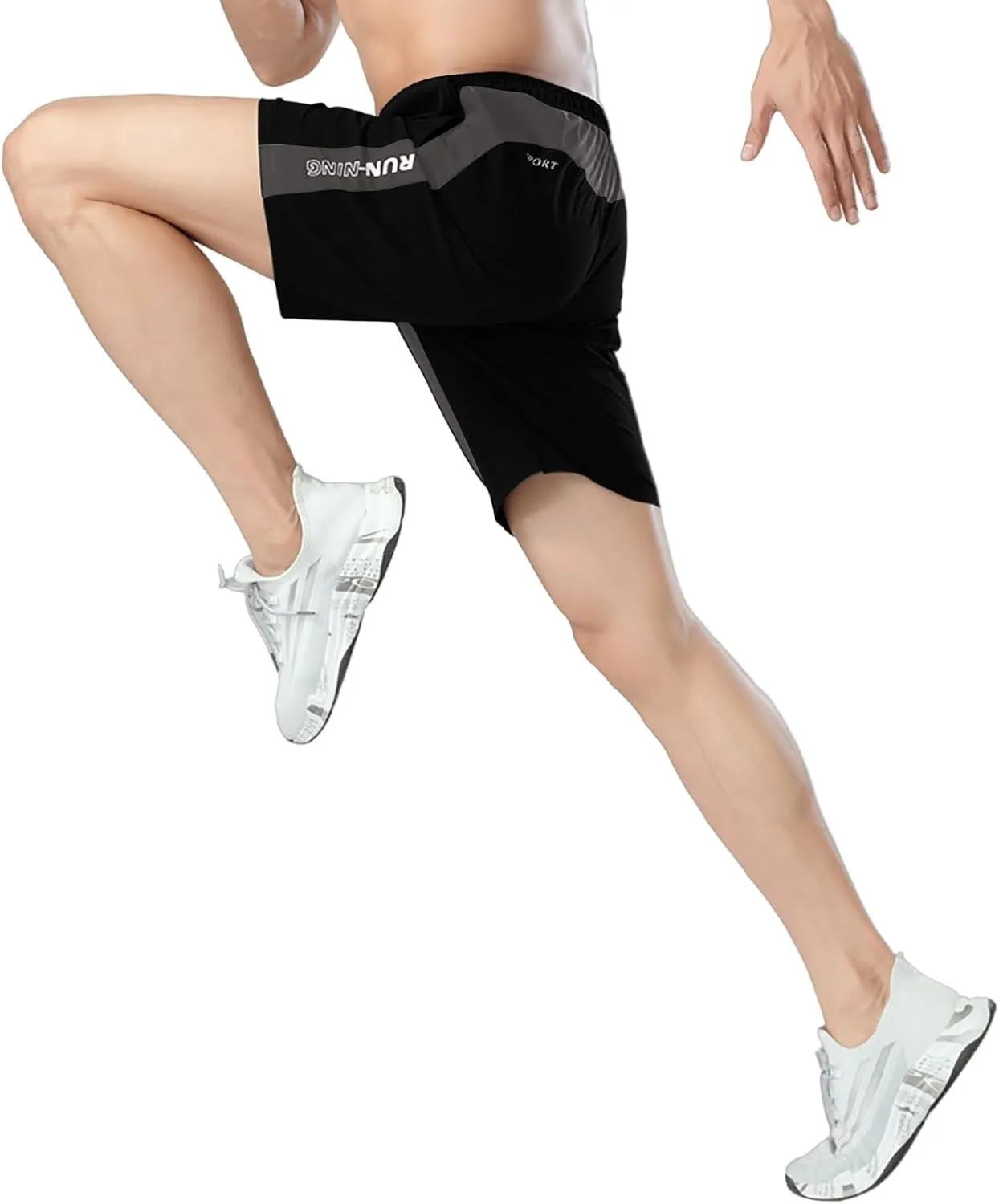 Gym Shorts Men Loose-Fit Quick Dry Lightweight Running Workout Athletic Casual Shorts with Pockets