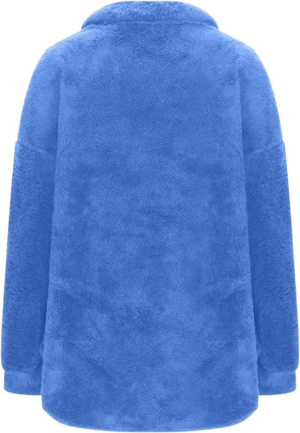Half Zip Sweatshirt Women Oversized Sherpa Fleece Pullover Fluffy Fuzzy Sweaters Cute Winter Jackets with Pockets