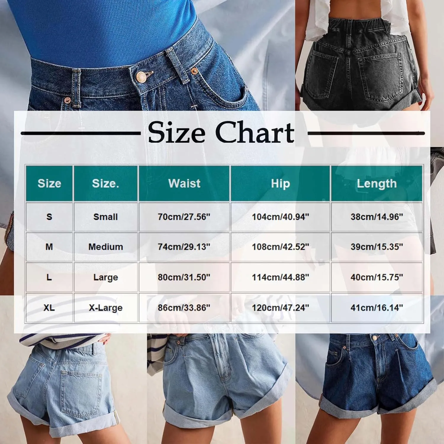 HGps8w Women's Wide Leg Rolled Hem Jean Shorts Trendy Casual 2025 Summer High Waisted Loose Denim Shorts with Pockets
