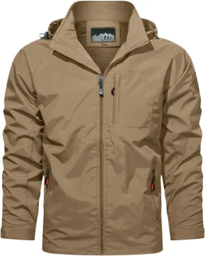 Hiking Rain Jacket Blouse Men's Windproof Jacket Lightweight Windbreaker Bomber Jackets Snowboarding Hooded Coat