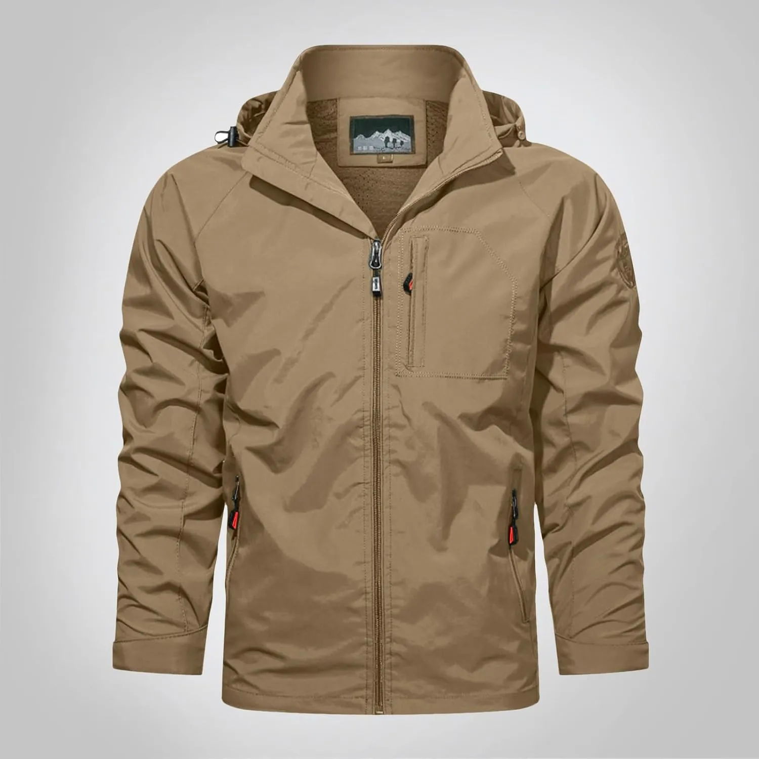 Hiking Rain Jacket Blouse Men's Windproof Jacket Lightweight Windbreaker Bomber Jackets Snowboarding Hooded Coat
