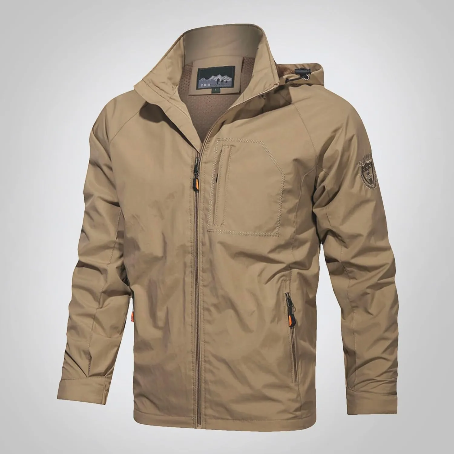 Hiking Rain Jacket Blouse Men's Windproof Jacket Lightweight Windbreaker Bomber Jackets Snowboarding Hooded Coat