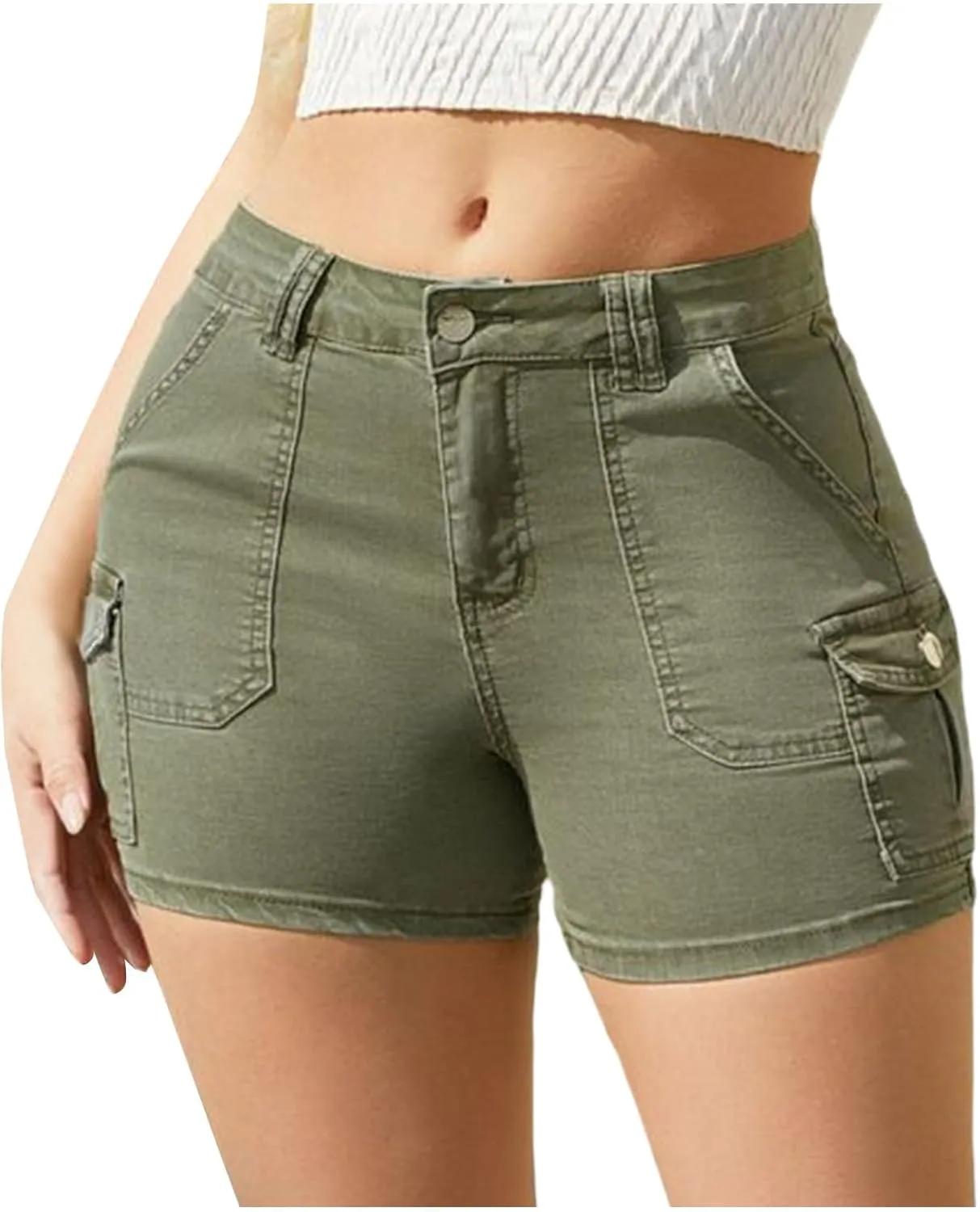 Hvyesh Womens Jean Shorts High Waisted Butt Lifting Denim Jeans for Women Comfy and Soft Sexy Short Woman