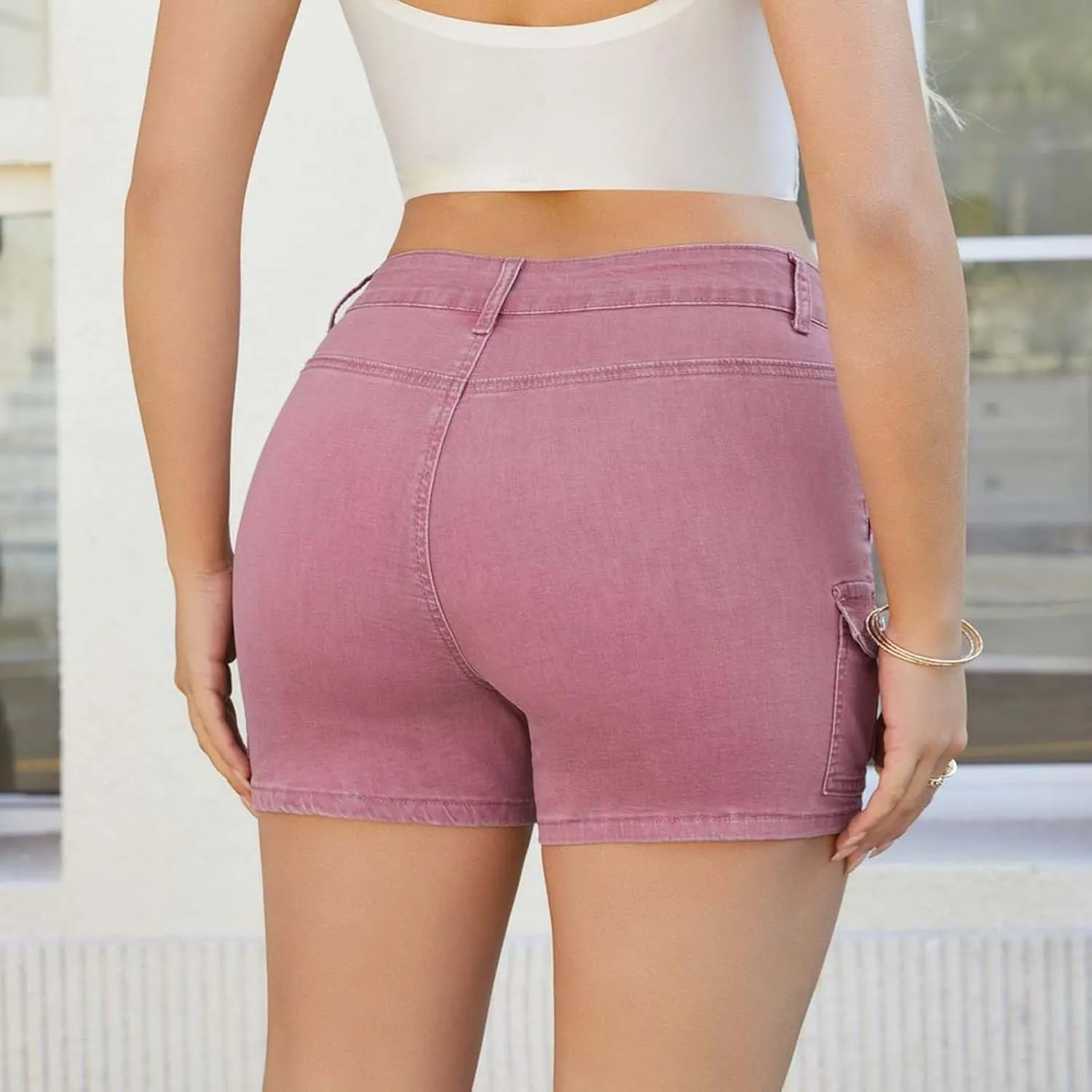 Hvyesh Womens Jean Shorts High Waisted Butt Lifting Denim Jeans for Women Comfy and Soft Sexy Short Woman