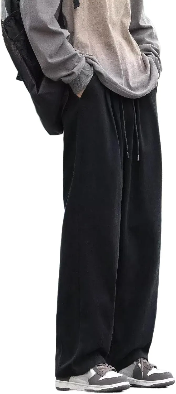 Japanese Retro Casual Trousers for Men, Korean Version, Loose Wide-Leg Straight Pants in Spring and Autumn