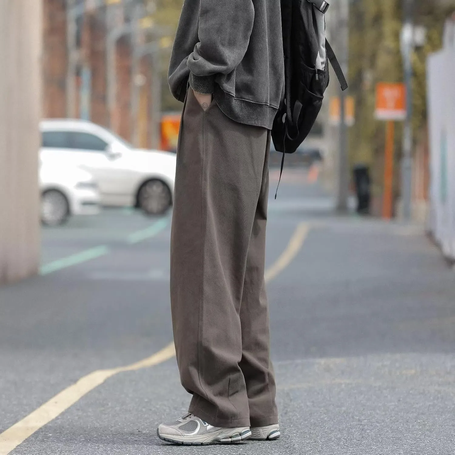 Japanese Retro Casual Trousers for Men, Korean Version, Loose Wide-Leg Straight Pants in Spring and Autumn