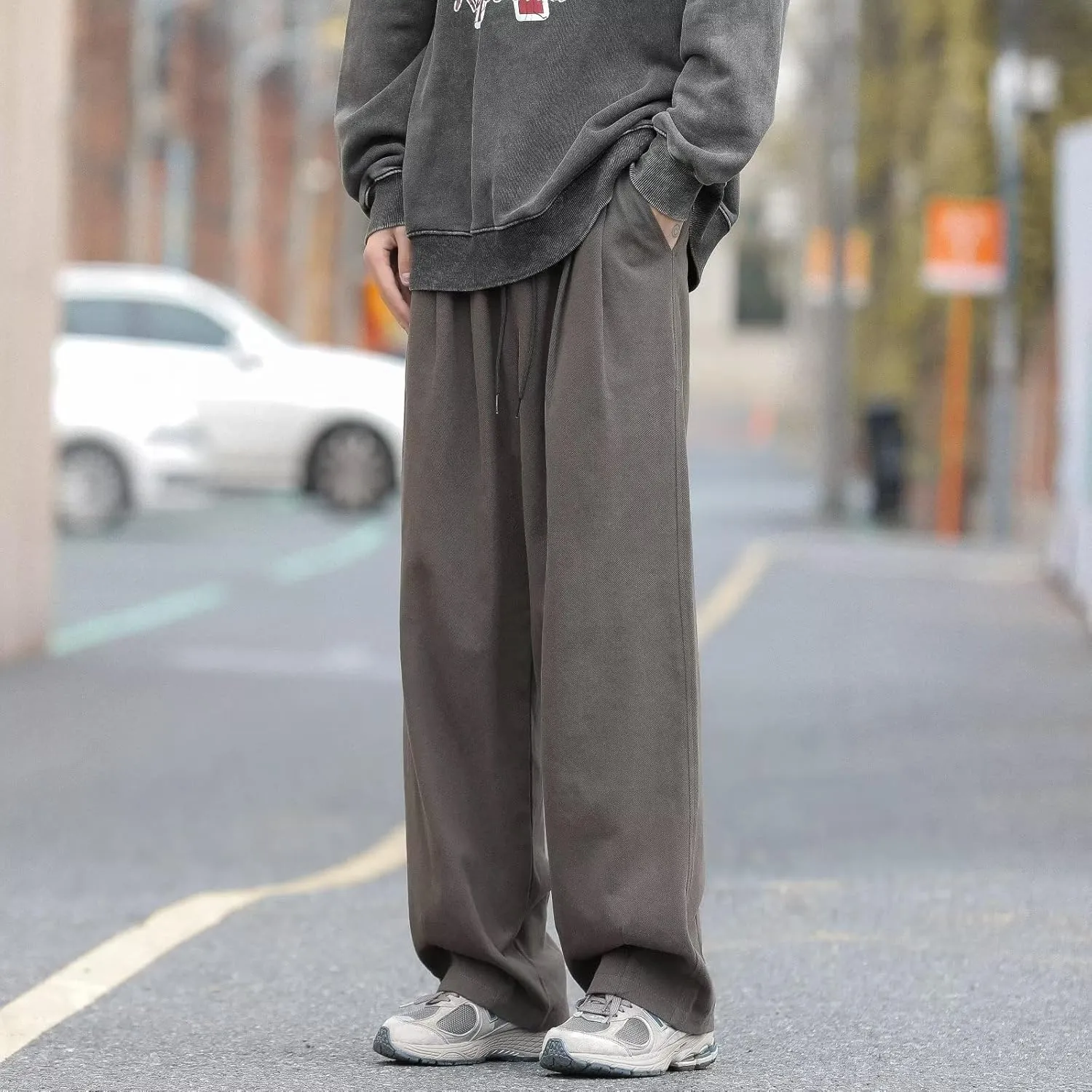 Japanese Retro Casual Trousers for Men, Korean Version, Loose Wide-Leg Straight Pants in Spring and Autumn