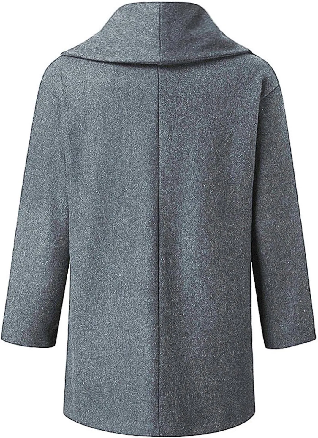 JOAU Women Single Breasted Lapel Pea Coat Casual Midi Long Work Office Business Overcoat Fashion Wool Blend Trench Coats