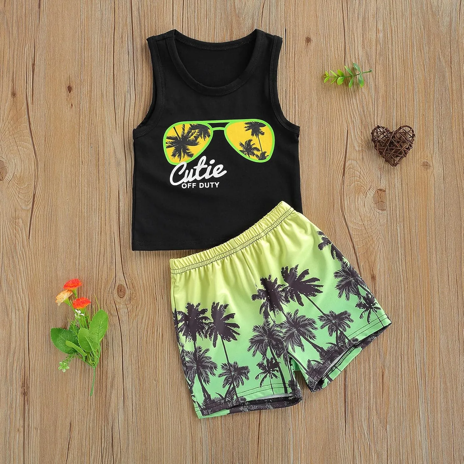 Karwuiio Toddler Baby Boys Outfit Sleeveless Vest Tank Tops Casual Shorts Sets 2PCS Summer Baby Clothes