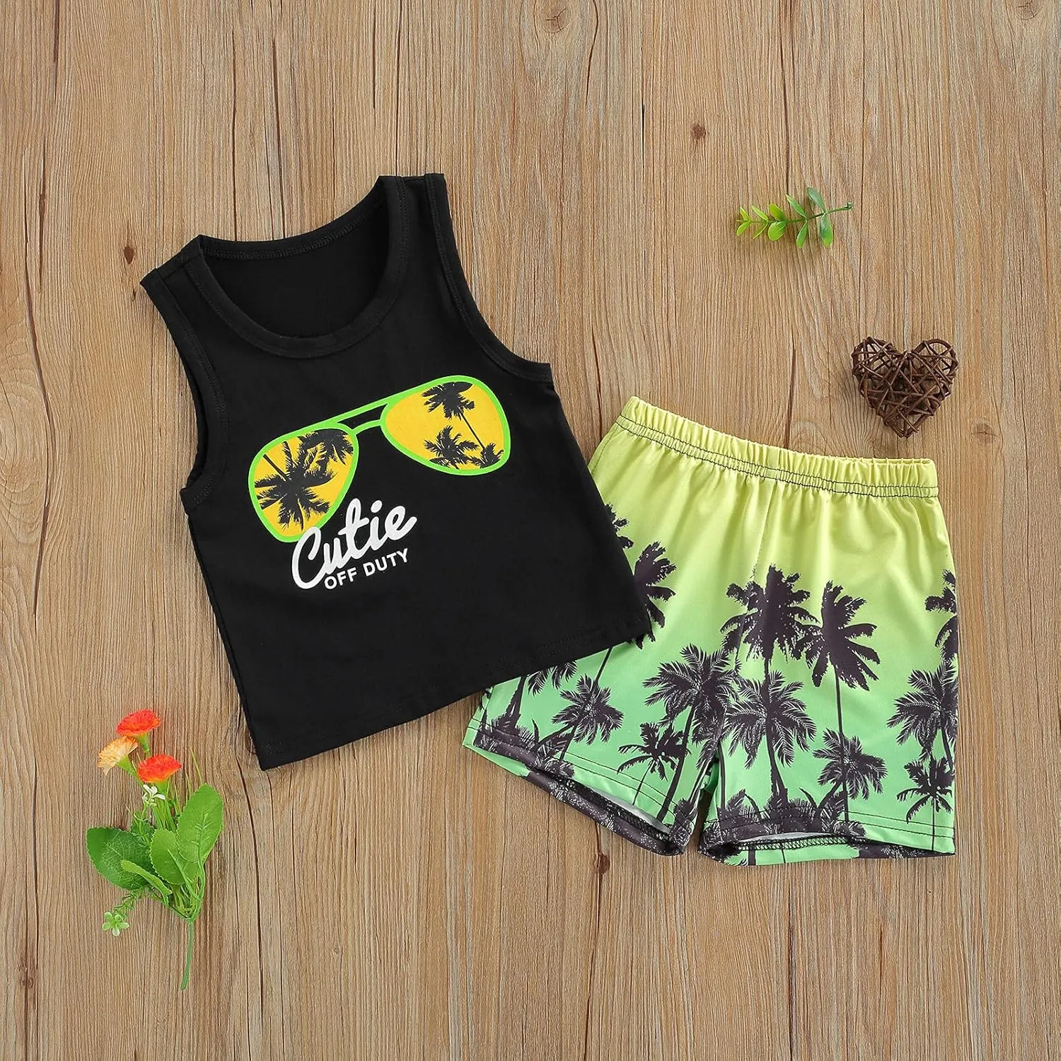Karwuiio Toddler Baby Boys Outfit Sleeveless Vest Tank Tops Casual Shorts Sets 2PCS Summer Baby Clothes