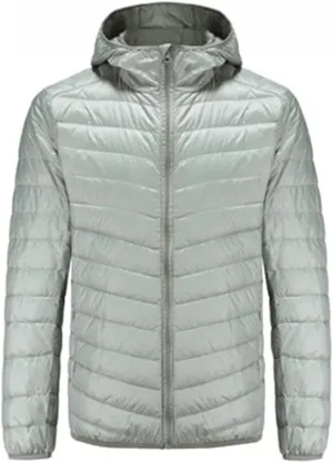 KISSQIQI Men's Winter Insulated Puffer Jackets Heavy Duty Hooded Down Coats Lightweight Water Resistant Down Puffer Jackets