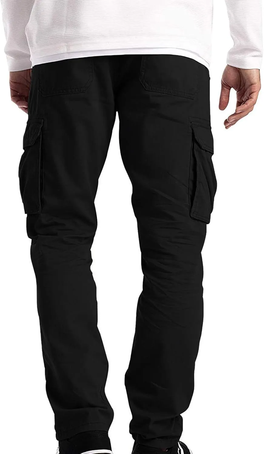 LCMTWX Sweatpants for Men Color Sports Hat Multi Woven Pocket Foot Rope Solid Pants Street Drawstring Sweatpants with