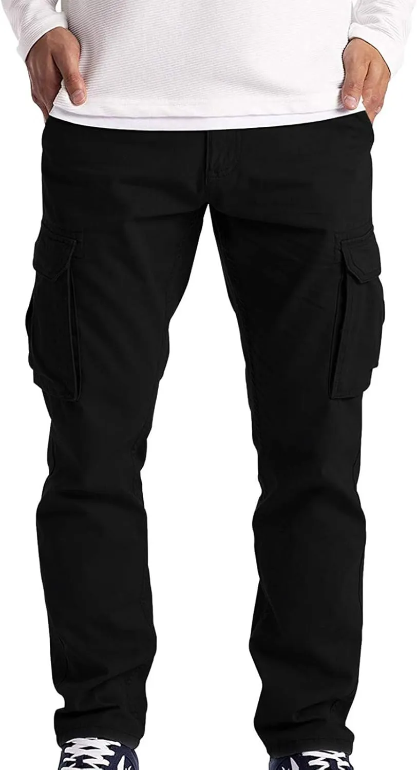 LCMTWX Sweatpants for Men Color Sports Hat Multi Woven Pocket Foot Rope Solid Pants Street Drawstring Sweatpants with
