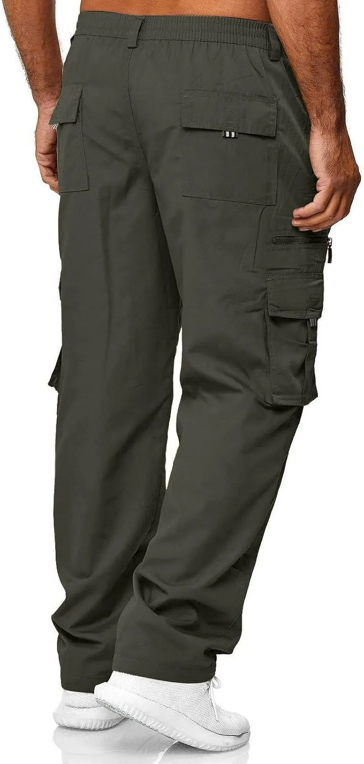 lcyhony Mencomfy Cargo Pants Relaxed Fit Multipants - High Stretch Multi-Pocket Durable Cargo Pants Summer Casual Work Pant
