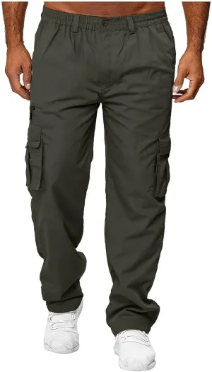 lcyhony Mencomfy Cargo Pants Relaxed Fit Multipants - High Stretch Multi-Pocket Durable Cargo Pants Summer Casual Work Pant