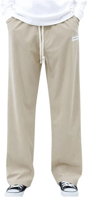Linen Cargo Pants for Men, Summer Casual Elastic Waist Pants with Pockets Relaxed Fit Beach Yoga Travel Lounge Pants