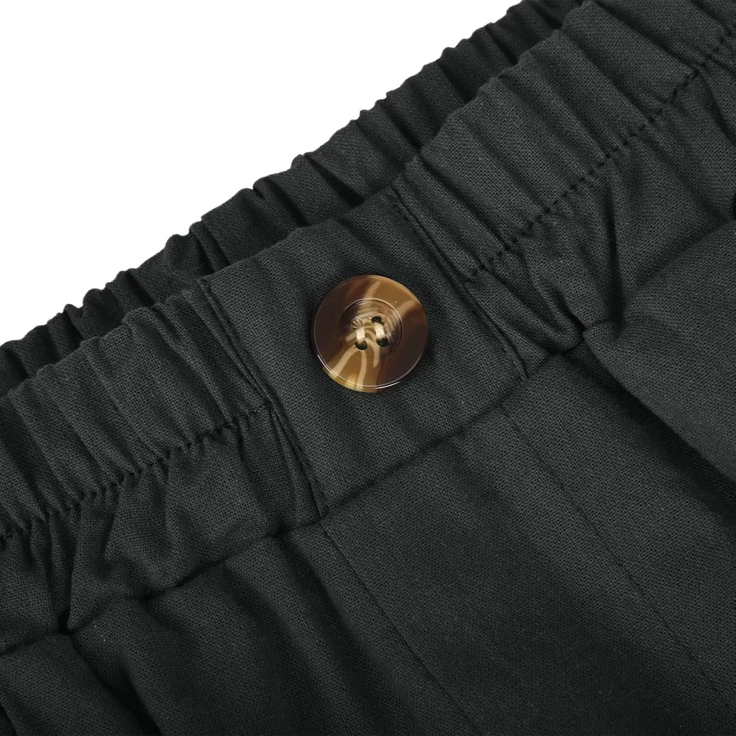 Linen Shorts for Women Summer High Elastic Waisted Dressy Casual Bermuda Shorts Pleated Wide Leg Joggers Sweatpants