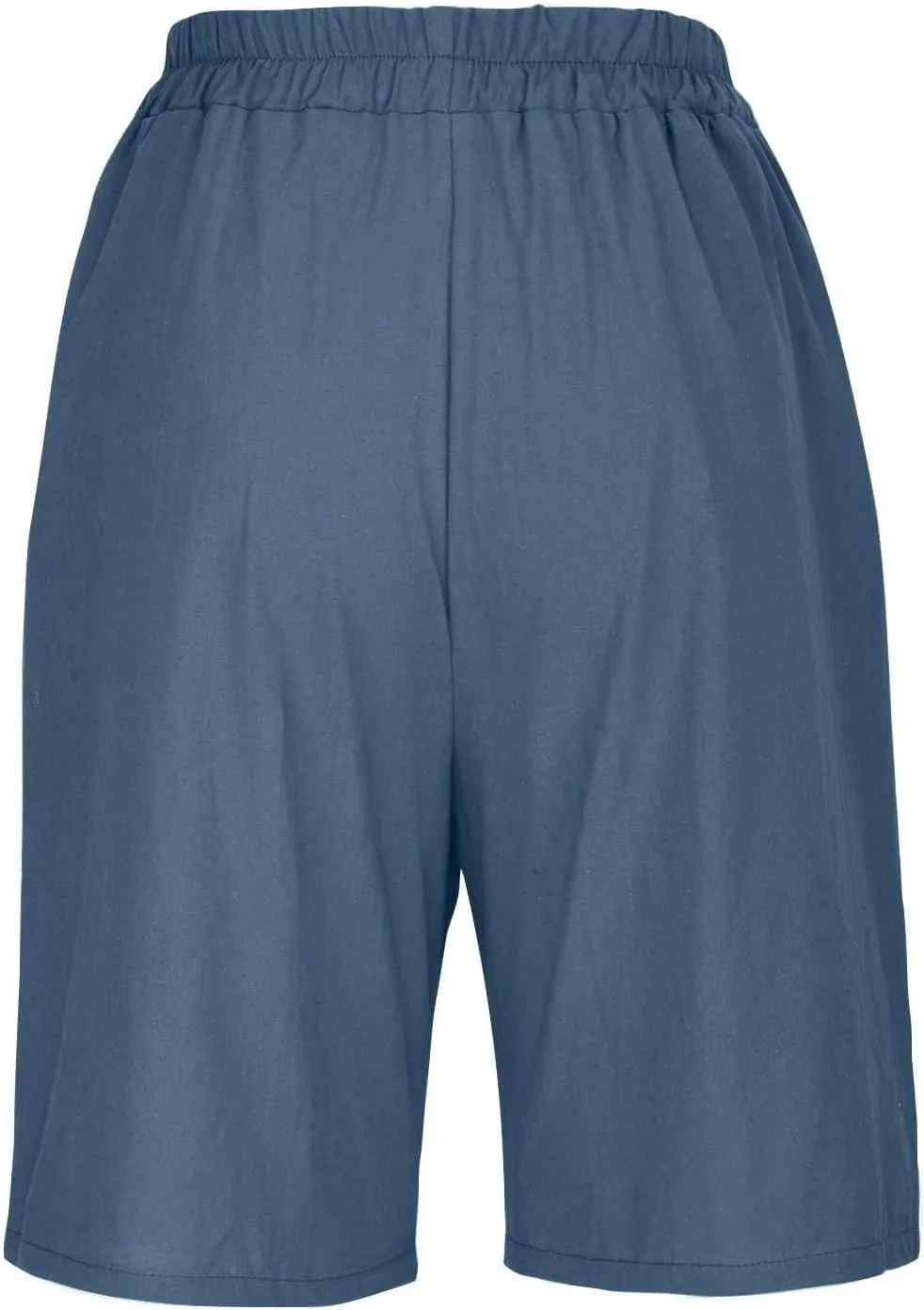 Linen Shorts for Women Summer High Elastic Waisted Dressy Casual Bermuda Shorts Pleated Wide Leg Joggers Sweatpants