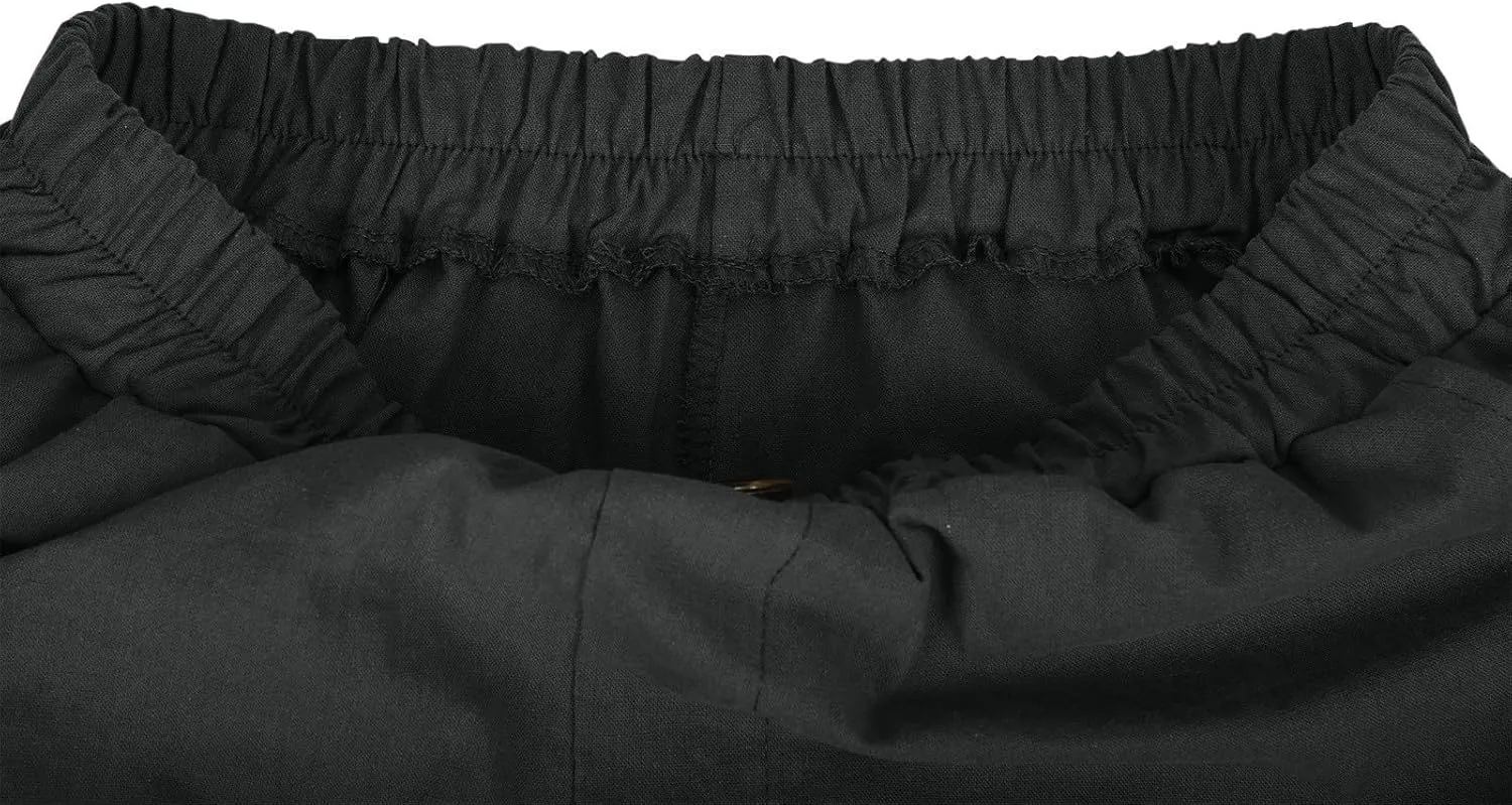 Linen Shorts for Women Summer High Elastic Waisted Dressy Casual Bermuda Shorts Pleated Wide Leg Joggers Sweatpants