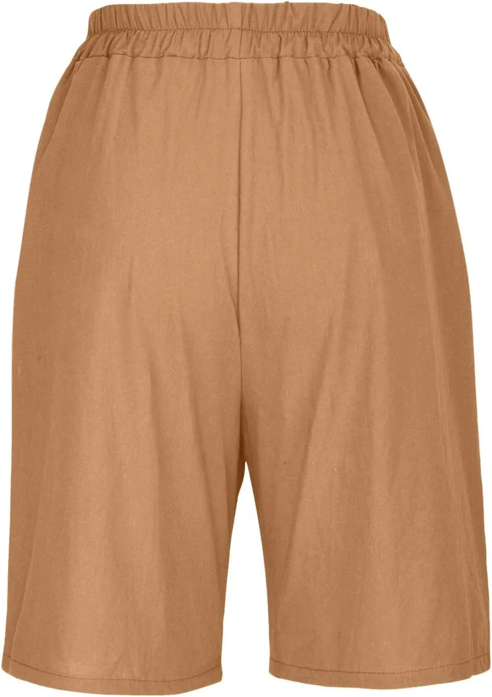 Linen Shorts for Women Summer High Elastic Waisted Dressy Casual Bermuda Shorts Pleated Wide Leg Joggers Sweatpants