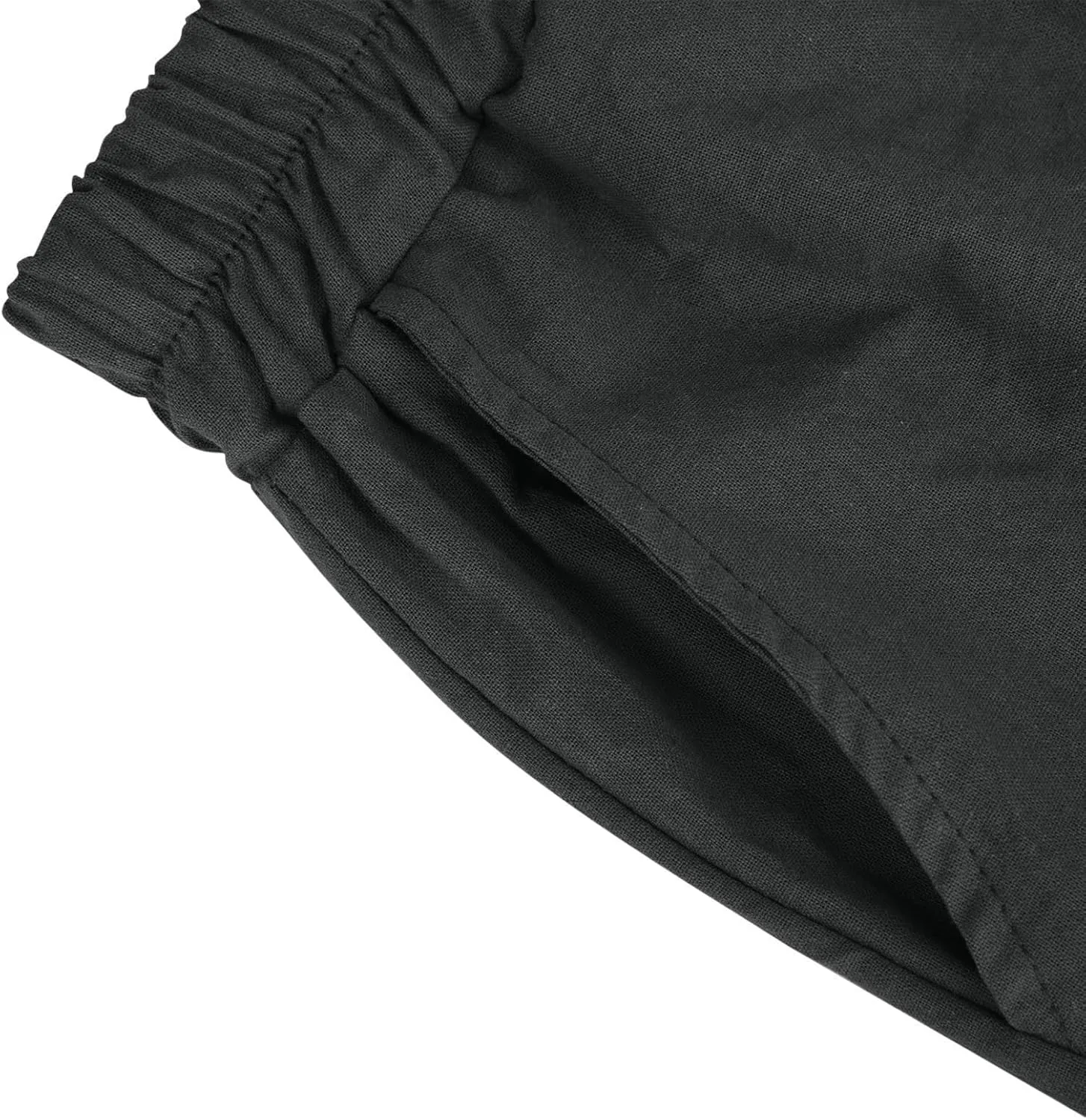Linen Shorts for Women Summer High Elastic Waisted Dressy Casual Bermuda Shorts Pleated Wide Leg Joggers Sweatpants