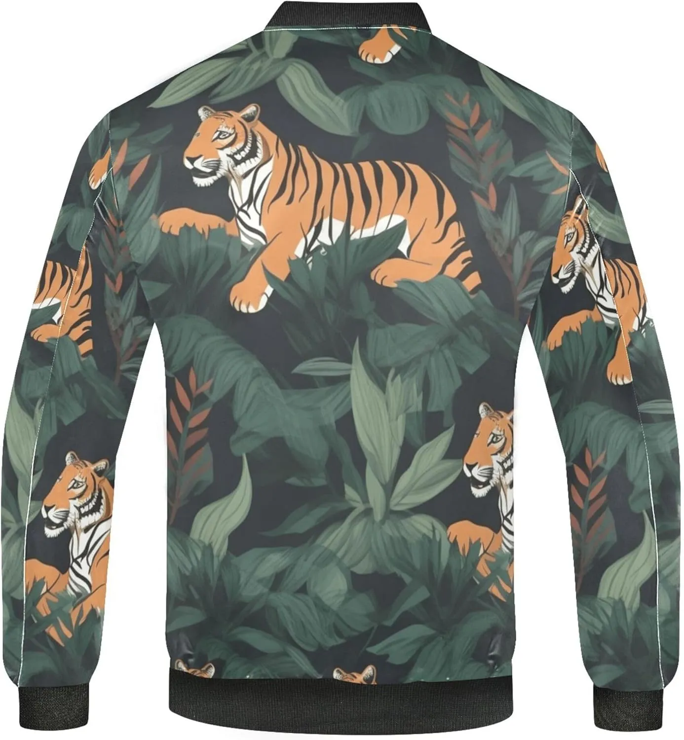 linqin Tigers Pattern Mens Rain Jacket Lightweight Mens Jackets Windbreakers Jacket With Zipper Men Cycling