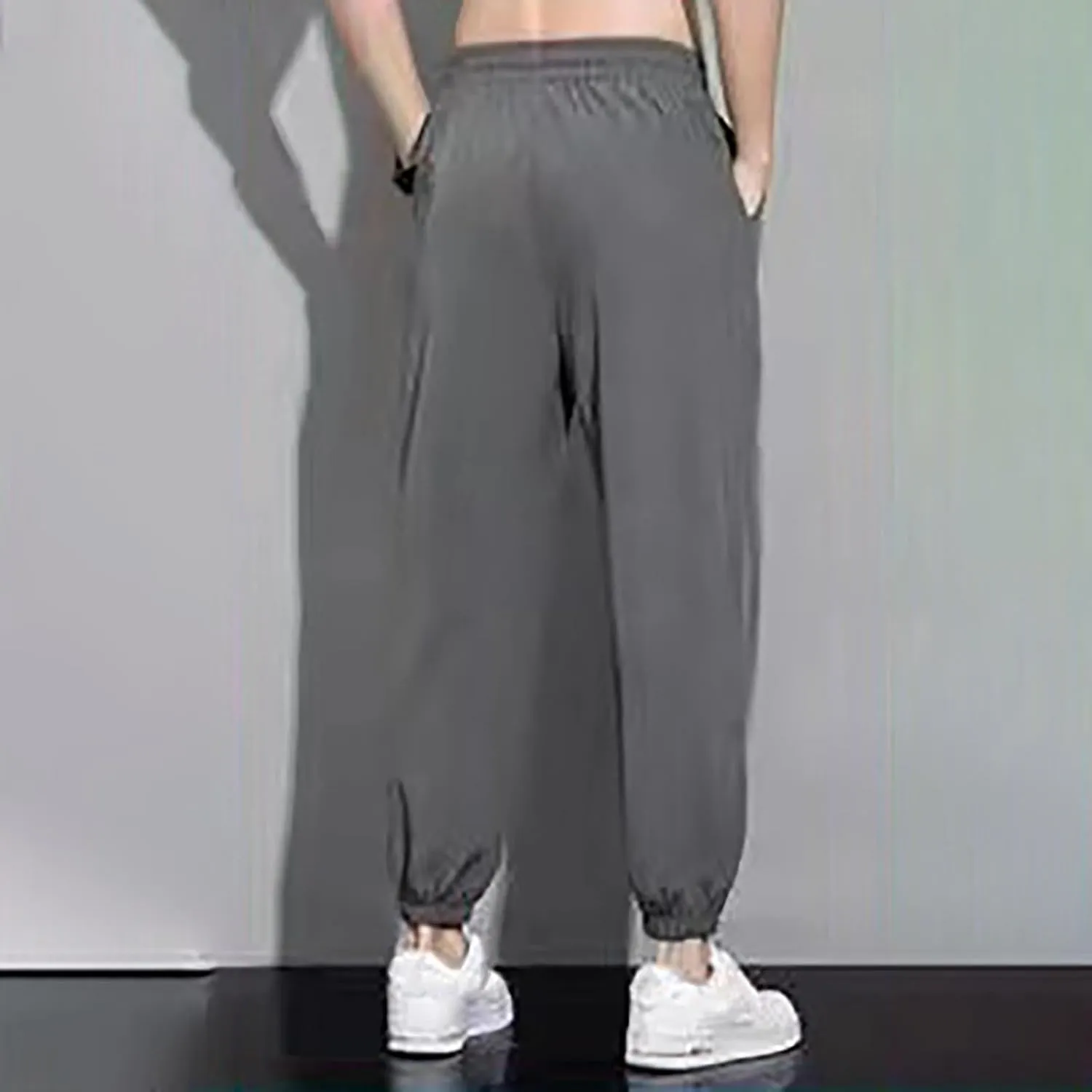 Litetao Sweatpants for Men Baggy Casual Unisex Stretch Quick Drying Pants Casual Summer Drawstring Sports Pants with Pockets