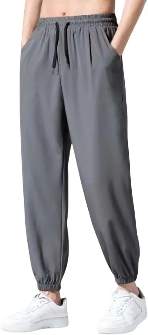 Litetao Sweatpants for Men Baggy Casual Unisex Stretch Quick Drying Pants Casual Summer Drawstring Sports Pants with Pockets