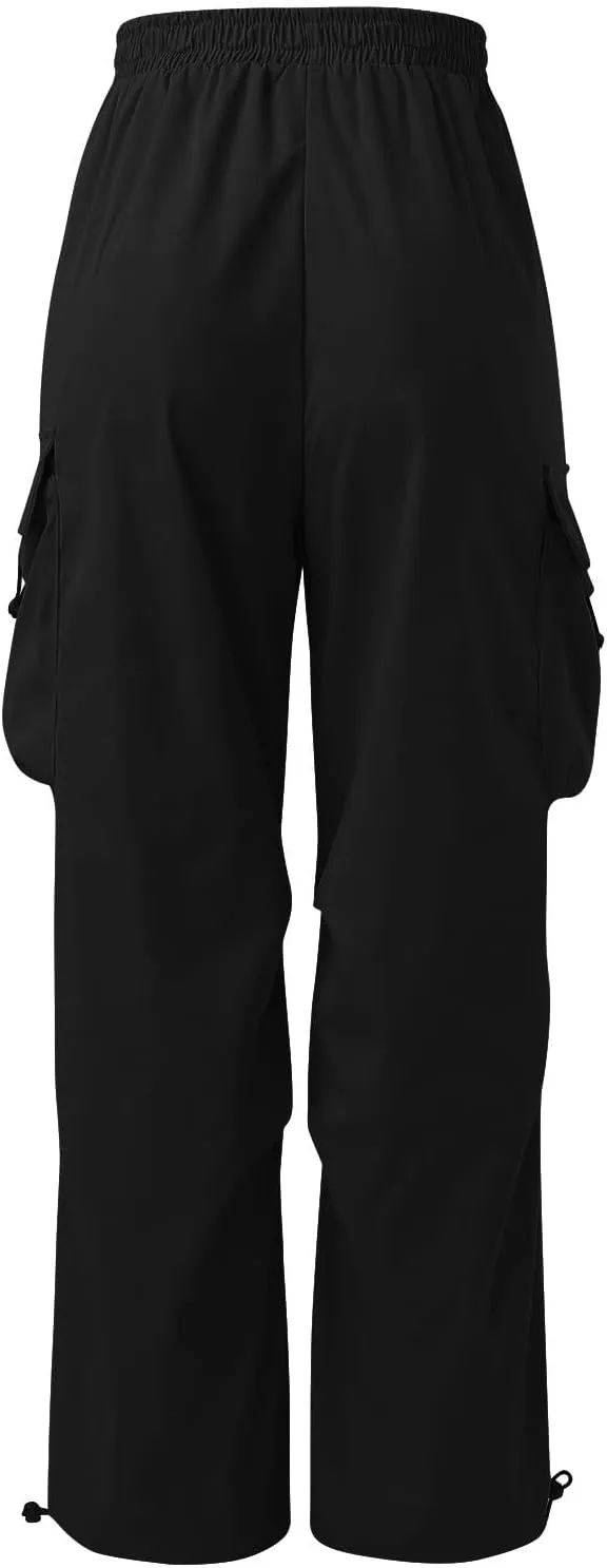 Men Baggy Cargo Pants Drawstring Casual Parachute Pants Trendy Loose Harem Joggers Sweatpants Streetwear with Pockets