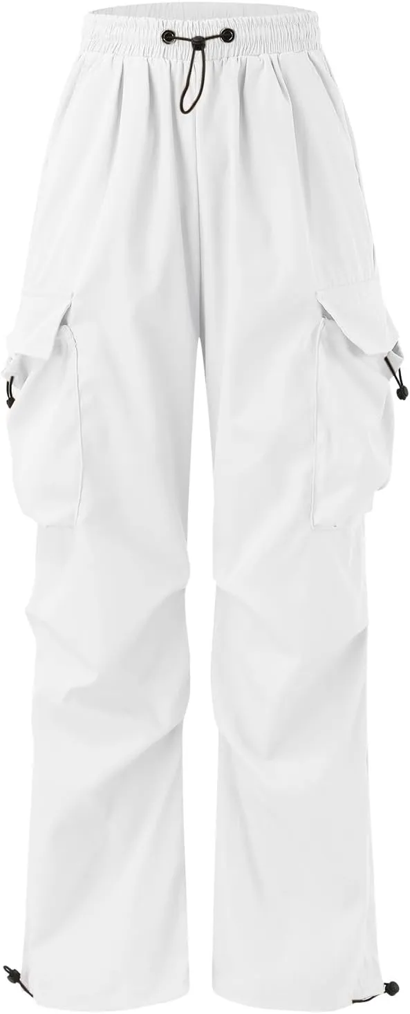 Men Cargo Joggers Pants Parachute Pants Lounge Drawstring Relaxed Fit Hip Hop Lightweight Stretch Loose Workout Pants