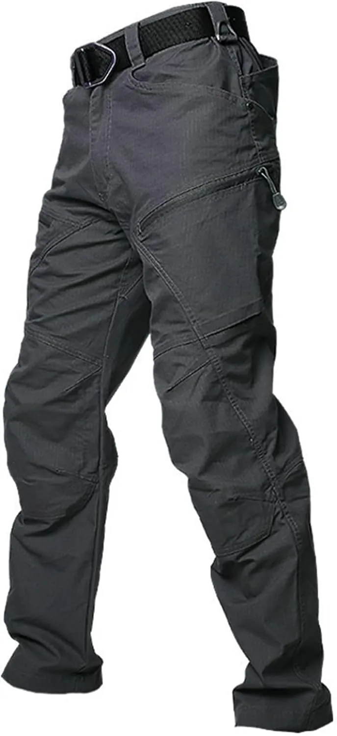 Men Cargo Pants Baggy Casual Work Pants Multi Pockets Water Resistant Tactical Pants Straight Hiking Trousers