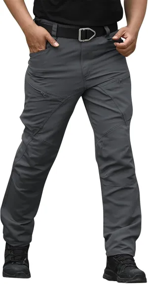 Men Cargo Pants Baggy Casual Work Pants Multi Pockets Water Resistant Tactical Pants Straight Hiking Trousers