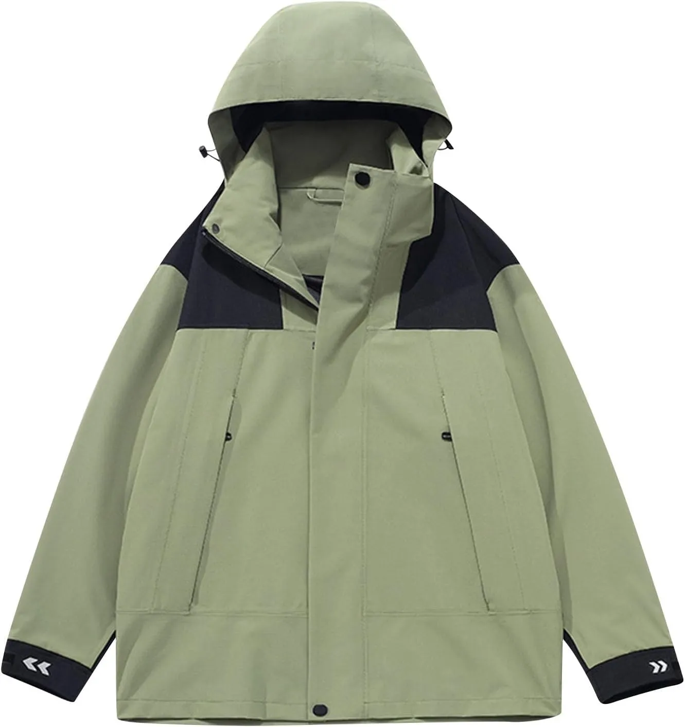 Men Women Hiking Hooded Jacket Lightweight Rain Jackets Plus Size Waterproof Windbreaker Climbing Coat with Pockets