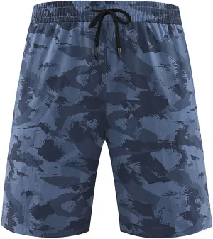 Men Workout Running Shorts Lightweight Gym Athletic Shorts for Men with Zipper Pockets Quick Dry Gym Workout Athletic Shorts