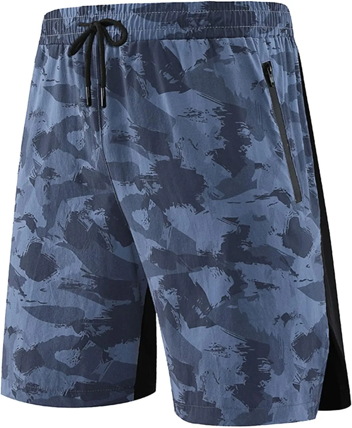 Men Workout Running Shorts Lightweight Gym Athletic Shorts for Men with Zipper Pockets Quick Dry Gym Workout Athletic Shorts