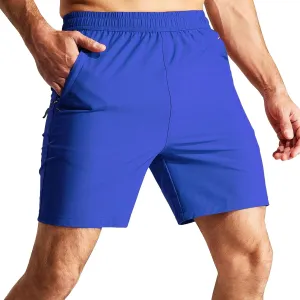 Men's 7" Stretch Quick Dry Summer Shorts Breathable Comfort Running Short Solid Loose Fit Workout Shorts