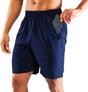 Men's 7" Stretch Quick Dry Summer Shorts Breathable Comfort Running Short Solid Loose Fit Workout Shorts