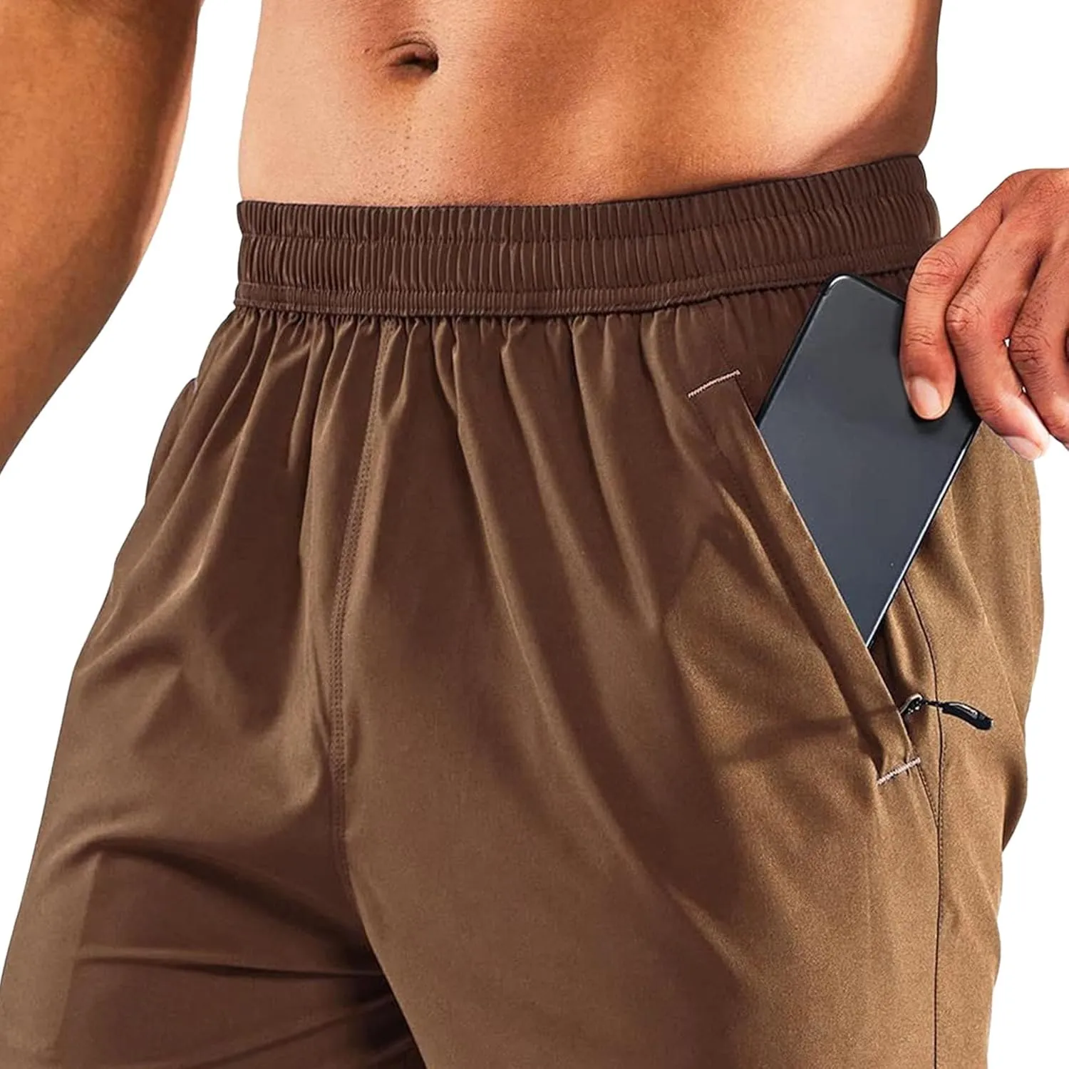 Men's 7" Stretch Quick Dry Summer Shorts Breathable Comfort Running Short Solid Loose Fit Workout Shorts