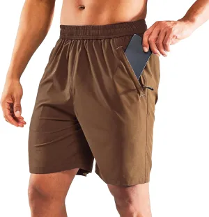 Men's 7" Stretch Quick Dry Summer Shorts Breathable Comfort Running Short Solid Loose Fit Workout Shorts