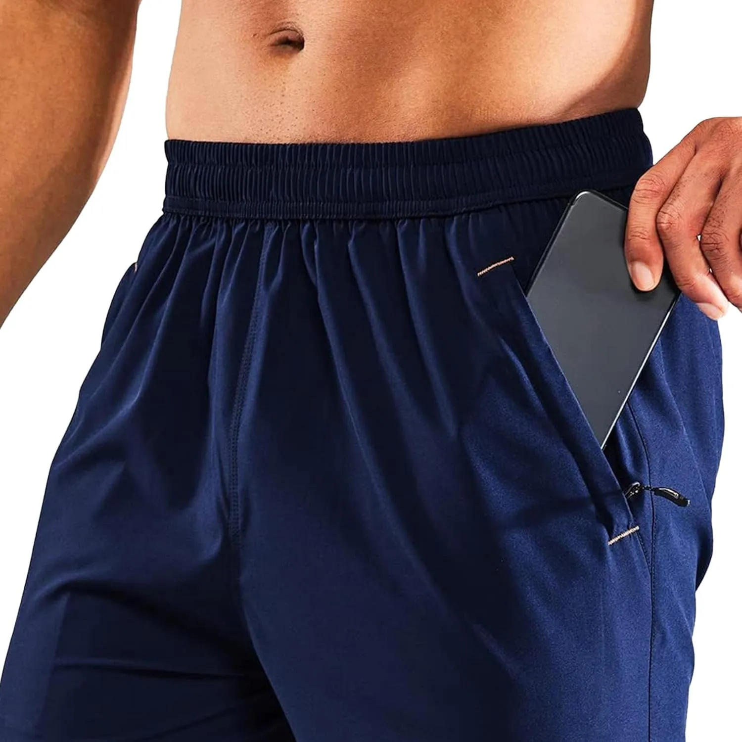 Men's 7" Stretch Quick Dry Summer Shorts Breathable Comfort Running Short Solid Loose Fit Workout Shorts