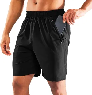 Men's 7" Stretch Quick Dry Summer Shorts Breathable Comfort Running Short Solid Loose Fit Workout Shorts